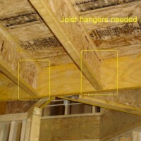 wooden structure without joist hanger